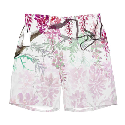 Demon Slayer Shorts Nezuko Graphic Wisteria Flower Beach Shorts Black Pink