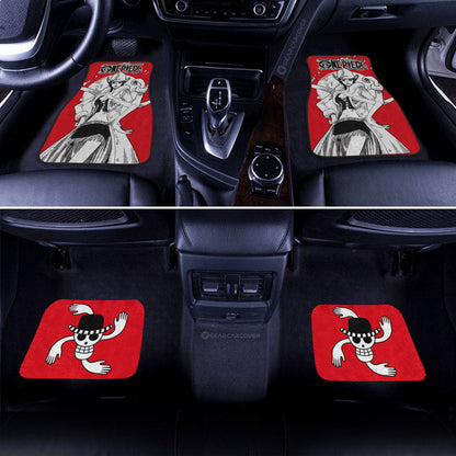 One Piece Car Mats Cool Nico Robin Graphic Jolly Roger Symbol Car Floor Mats Red White