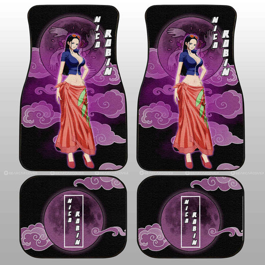 One Piece Car Mats Nico Robin Graphic Cloud And Moon Pattern Car Floor Mats Black Pink