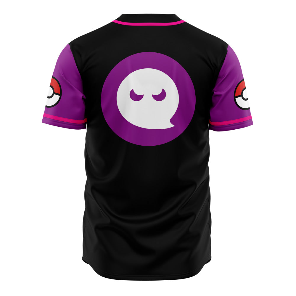 PKM Baseball Jersey Night Shades Pokeball PKM Jersey Shirt Black Purple Unisex Adult New Release