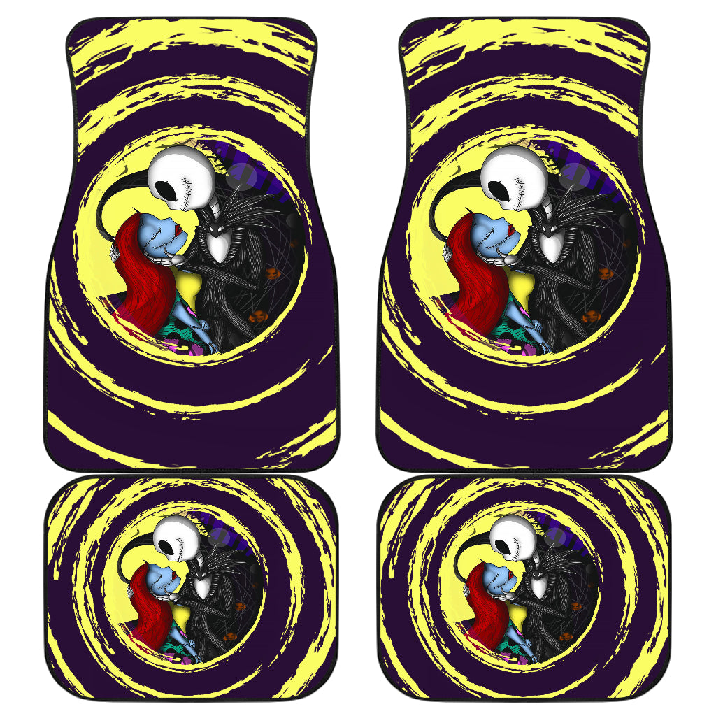 TNBC Car Floor Mats Jack And Sally Kissing Spiral Pattern Car Mats