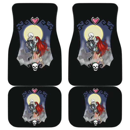 TNBC Car Floor Mats Jack And Sally Lover As Skeleton Car Mats