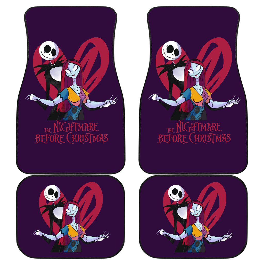 TNBC Car Floor Mats Jack And Sally Lover Drawing Heart Car Mats