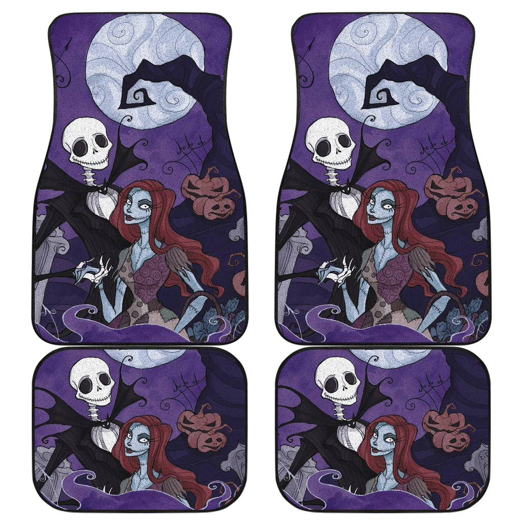 TNBC Car Floor Mats Nightmare Jack Skeleton And Sally Lover Car Mats