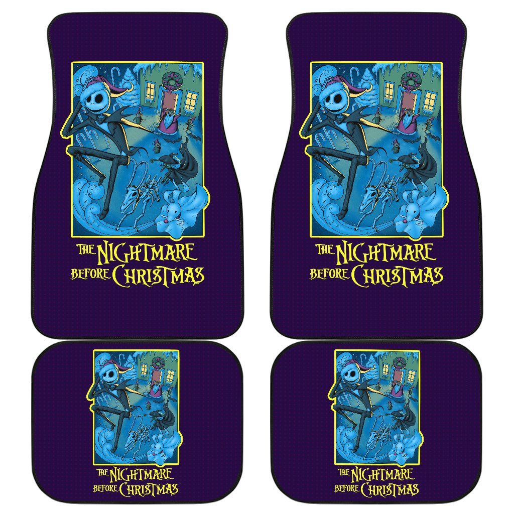 TNBC Car Floor Mats Jack And Zero Runs From Santa Claus Car Mats