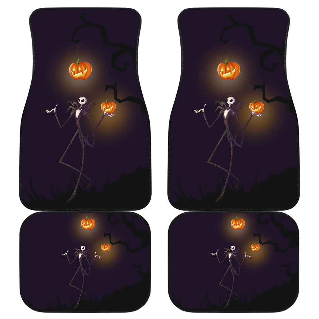 TNBC Car Floor Mats Jack Skellington With Pumpkin Lantern Car Mats