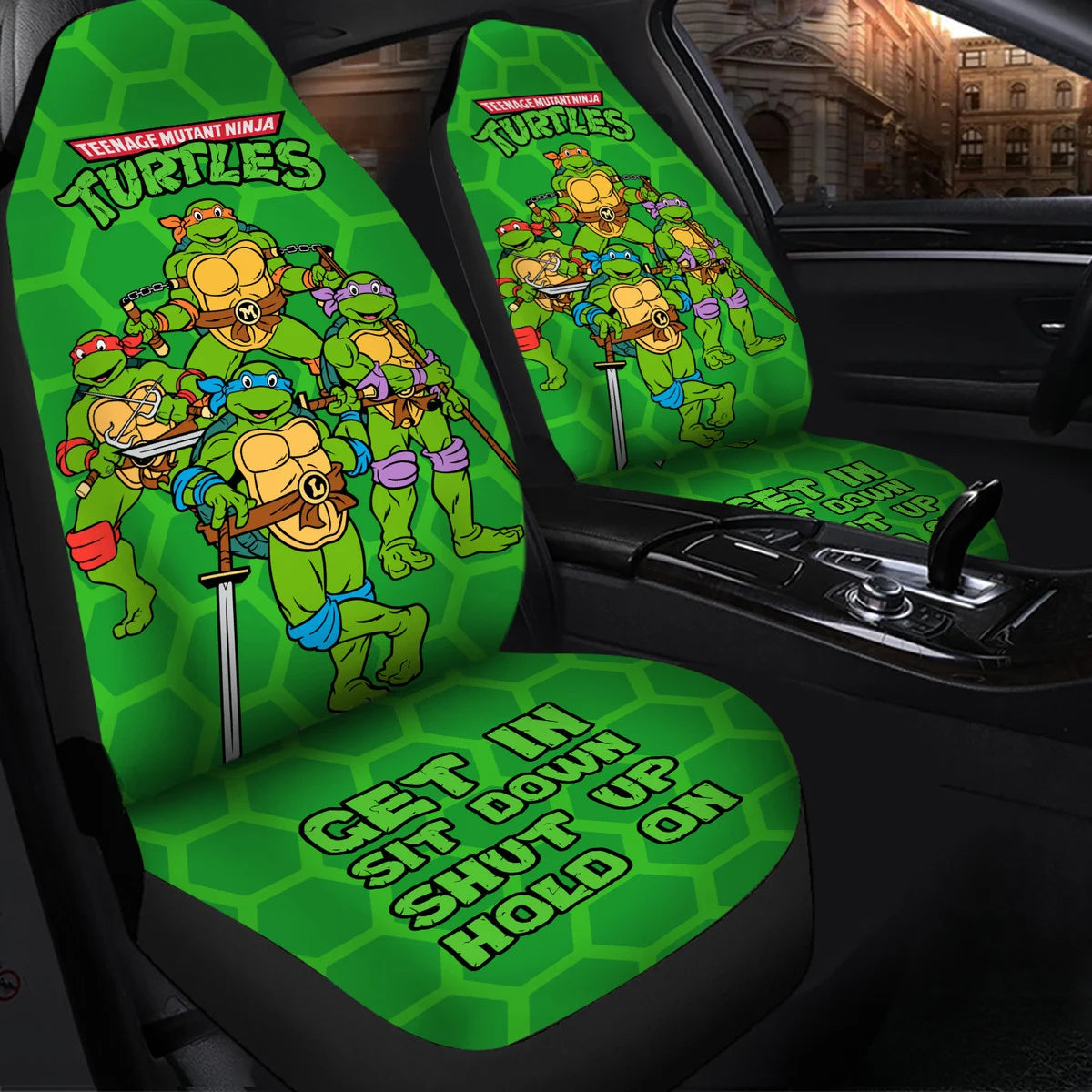 TMNT Car Seat Covers Ninja Turtle Get In Sit Down Shut Up Seat Covers Green