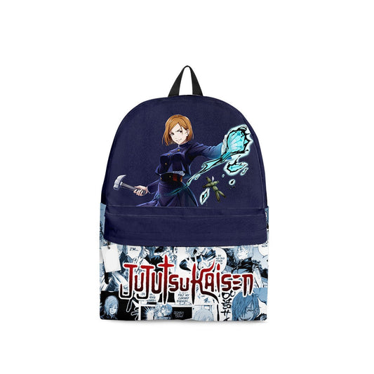 Jujutsu Kaisen Backpack Nobara Kugisaki Manga Pattern Backpacks Black White