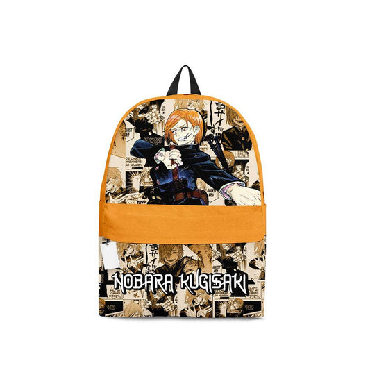 Jujutsu Kaisen Backpack Nobara Kugisaki Graphic Symbol Manga Pattern Backpacks Orange