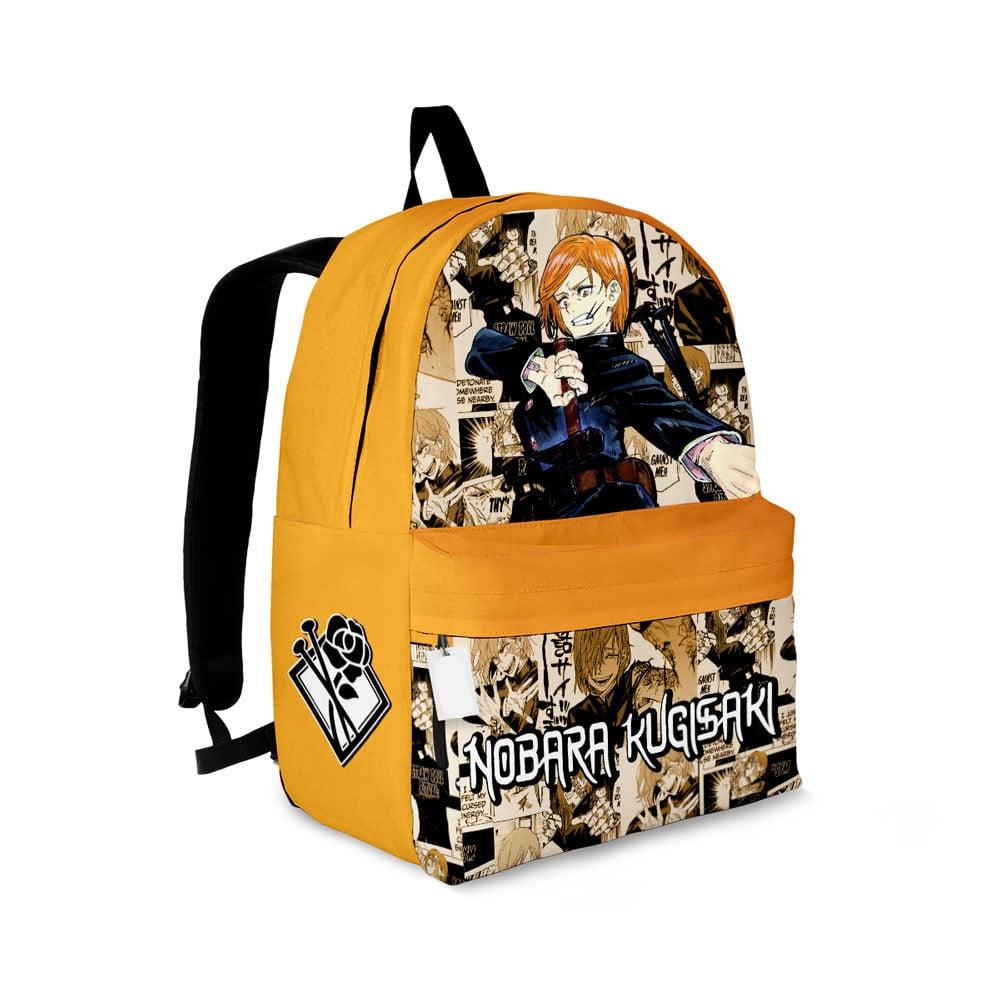 Jujutsu Kaisen Backpack Nobara Kugisaki Graphic Symbol Manga Pattern Backpacks Orange