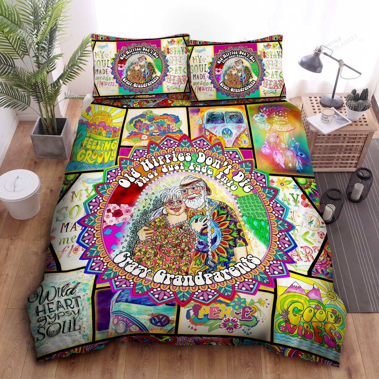 Hippie Bedding Set They Just Fade Into Crazy Grandparents Duvet Covers Colorful Unique Gift