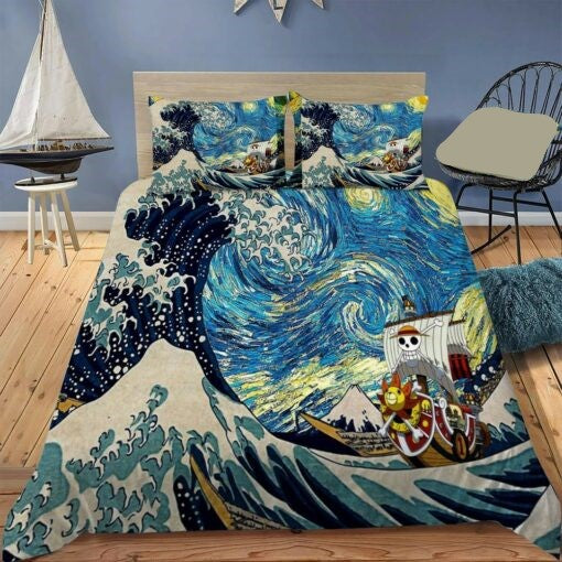 One Piece Bedding Set One Piece The Great Wave Japan Duvet Covers Colorful Unique Gift