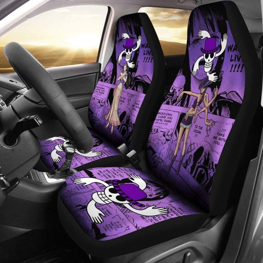 One Piece Car Seat Covers Robin Graphic Symbol Manga Pattern Seat Covers Purple