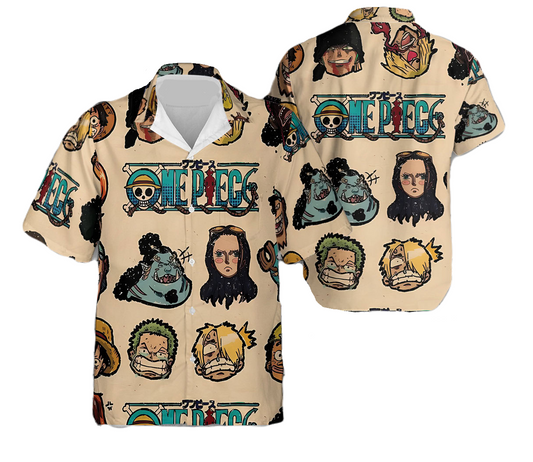 One Piece Hawaii Shirt One Piece Characters Face Emotions Hawaiian Shirt Colorful Unisex