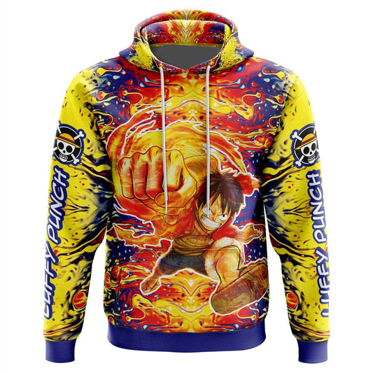 One Piece Hoodie One Piece Luffy Punch Graphic Hoodie Colorful Unisex