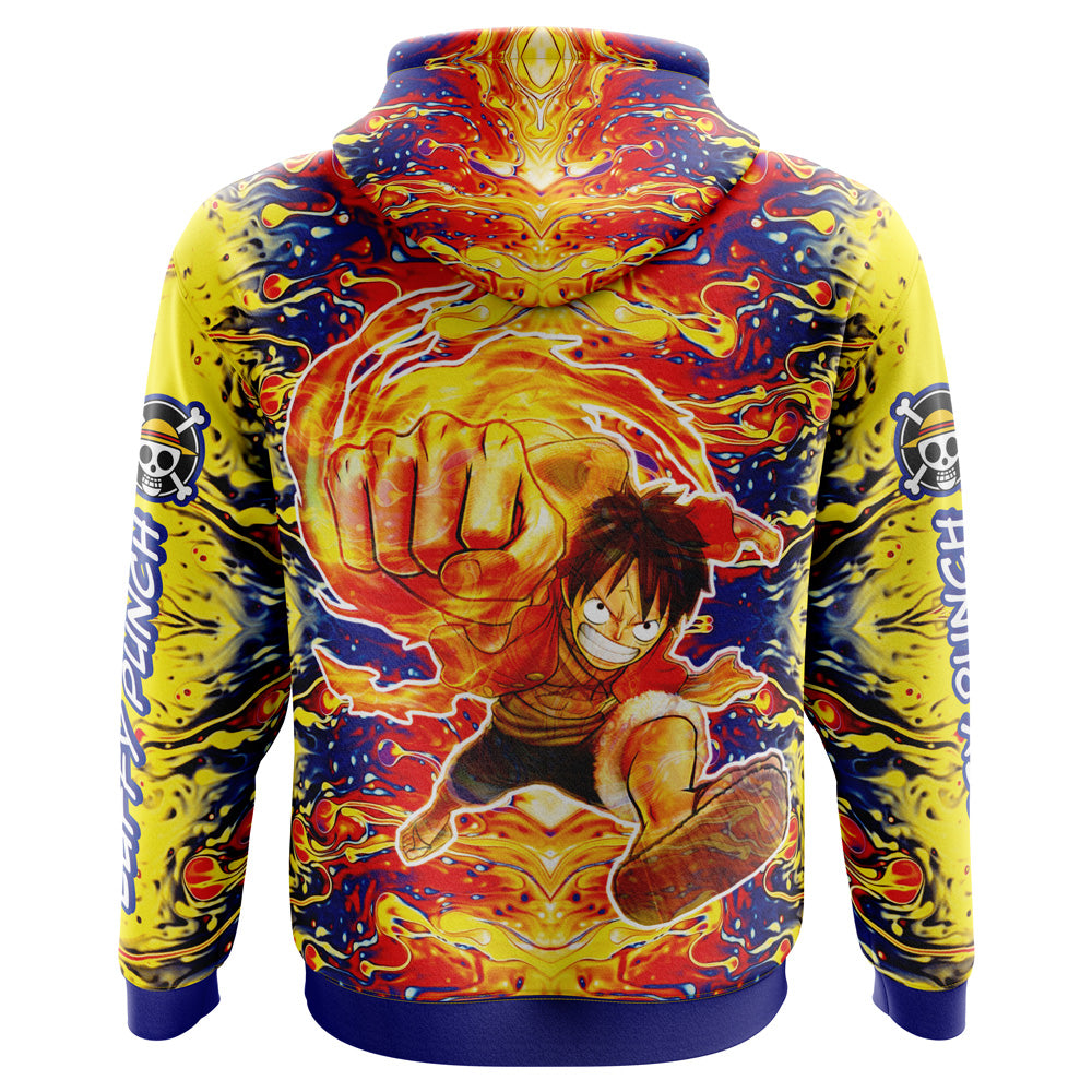 One Piece Hoodie One Piece Luffy Punch Graphic Hoodie Colorful Unisex