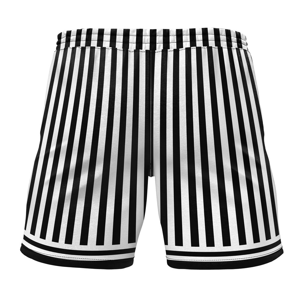 Demon Slayer Shorts Demon Slayer Obanai Iguro Pattern Beach Shorts Black White