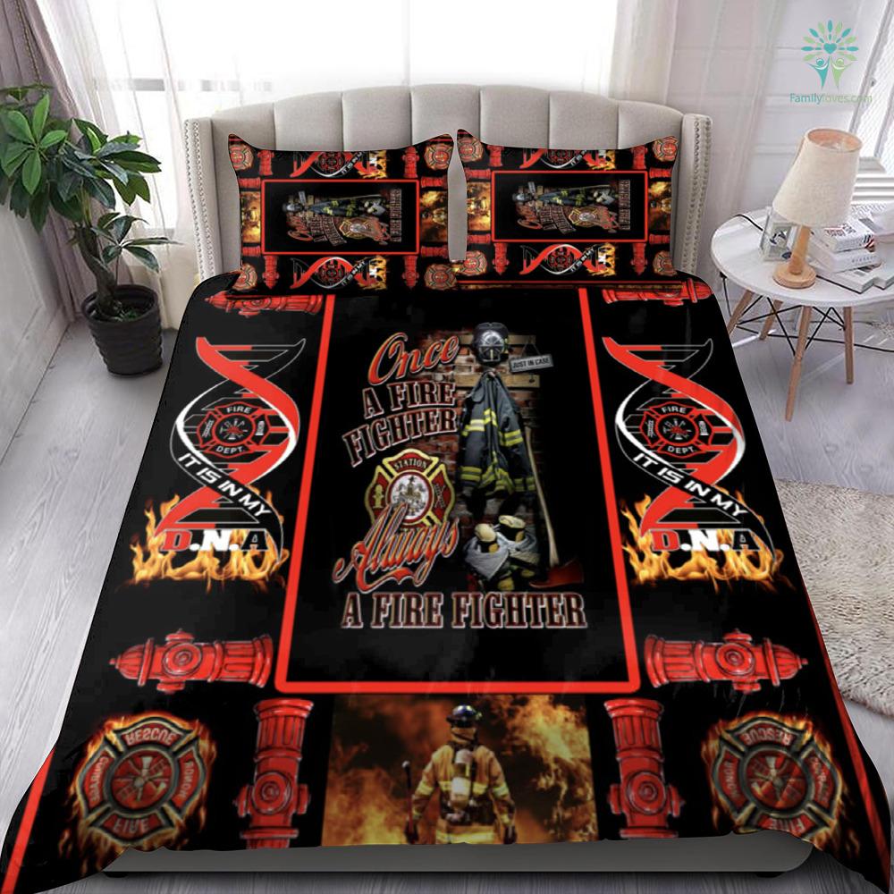 Firefighter Bedding Set Once A Firefighter Always A Firefighter Duvet Covers Black Red Unique Gift