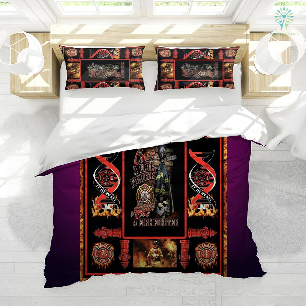 Firefighter Bedding Set Once A Firefighter Always A Firefighter Duvet Covers Black Red Unique Gift