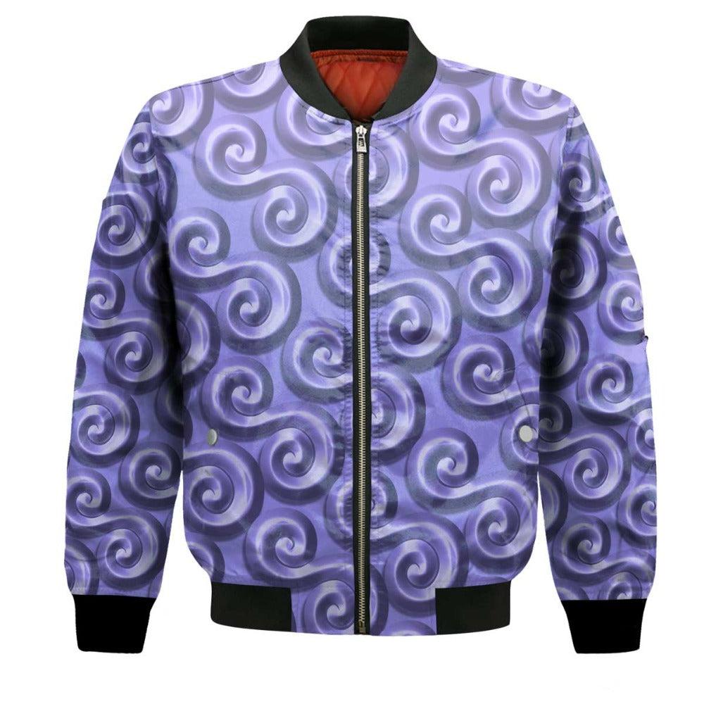 One Piece Bomber Jacket One Piece Luffy Gomu Gomu No Mi Bomber Purple Unisex