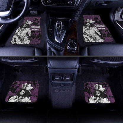 One Piece Car Mats One Piece Cool Brook Graphic Manga Pattern Car Floor Mats White Purple