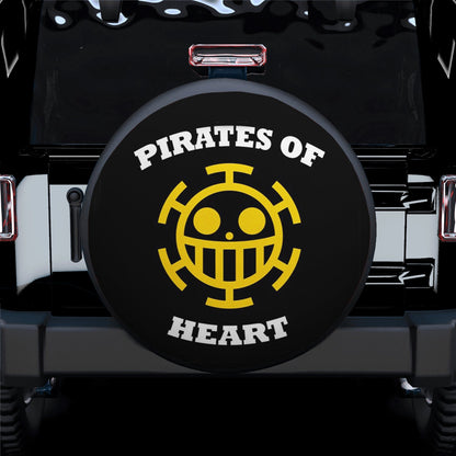 One Piece Spare Tire Cover One Piece Pirate Of Heart Symbol Tire Covers Black Yellow
