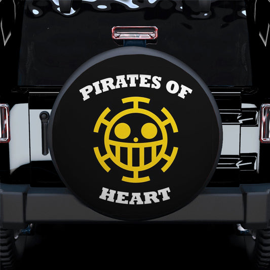 One Piece Spare Tire Cover One Piece Pirate Of Heart Symbol Tire Covers Black Yellow
