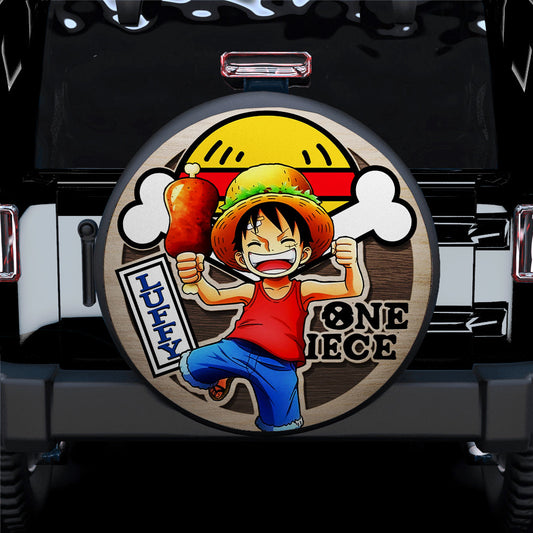 One Piece Spare Tire Cover One Piece Luffy Graphic Wood Pattern Tire Covers Colorful