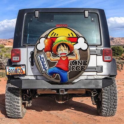 One Piece Spare Tire Cover One Piece Luffy Graphic Wood Pattern Tire Covers Colorful