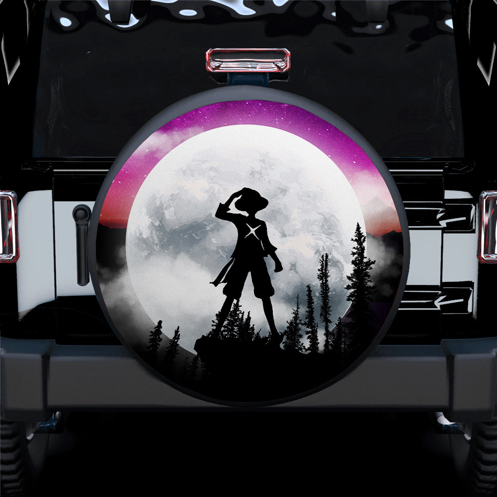 One Piece Spare Tire Cover One Piece Luffy In Moon Night Tire Covers Gray Pink
