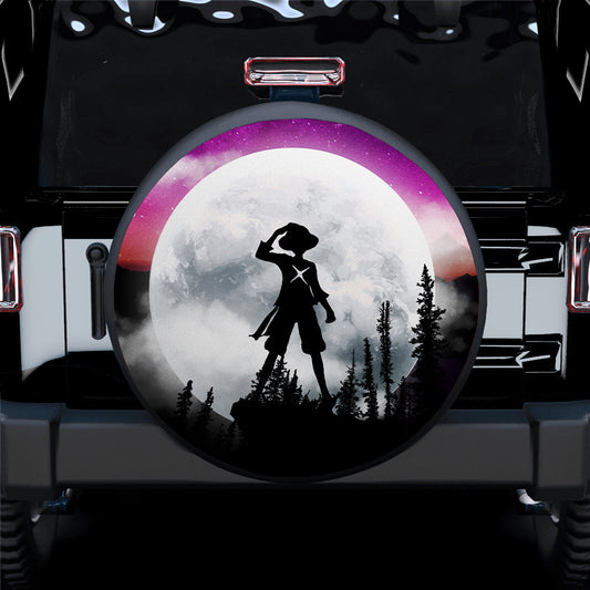 One Piece Spare Tire Cover One Piece Luffy In Moon Night Tire Covers Gray Pink