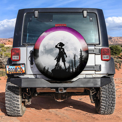 One Piece Spare Tire Cover One Piece Luffy In Moon Night Tire Covers Gray Pink