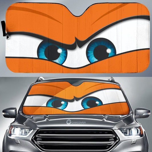 Orange Angry Eyes Car Sunshade Custom Car Accessories