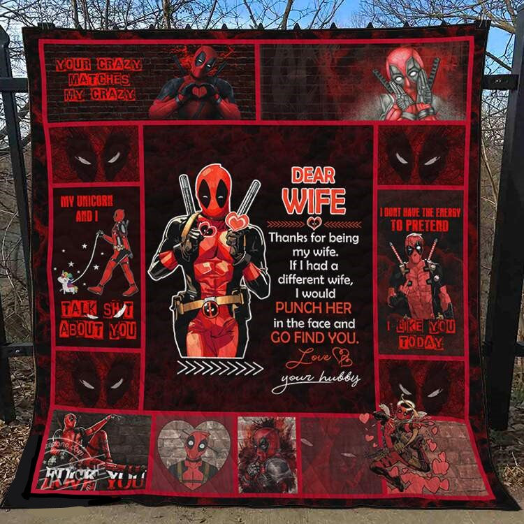 Deadpool Blanket Thanks For Being My Wife Deadpool Blanket Red Black