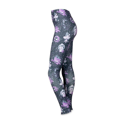 PKM Leggings Gastly Haunter Gengar Cubone Pattern High Waisted Legging Purple For Women