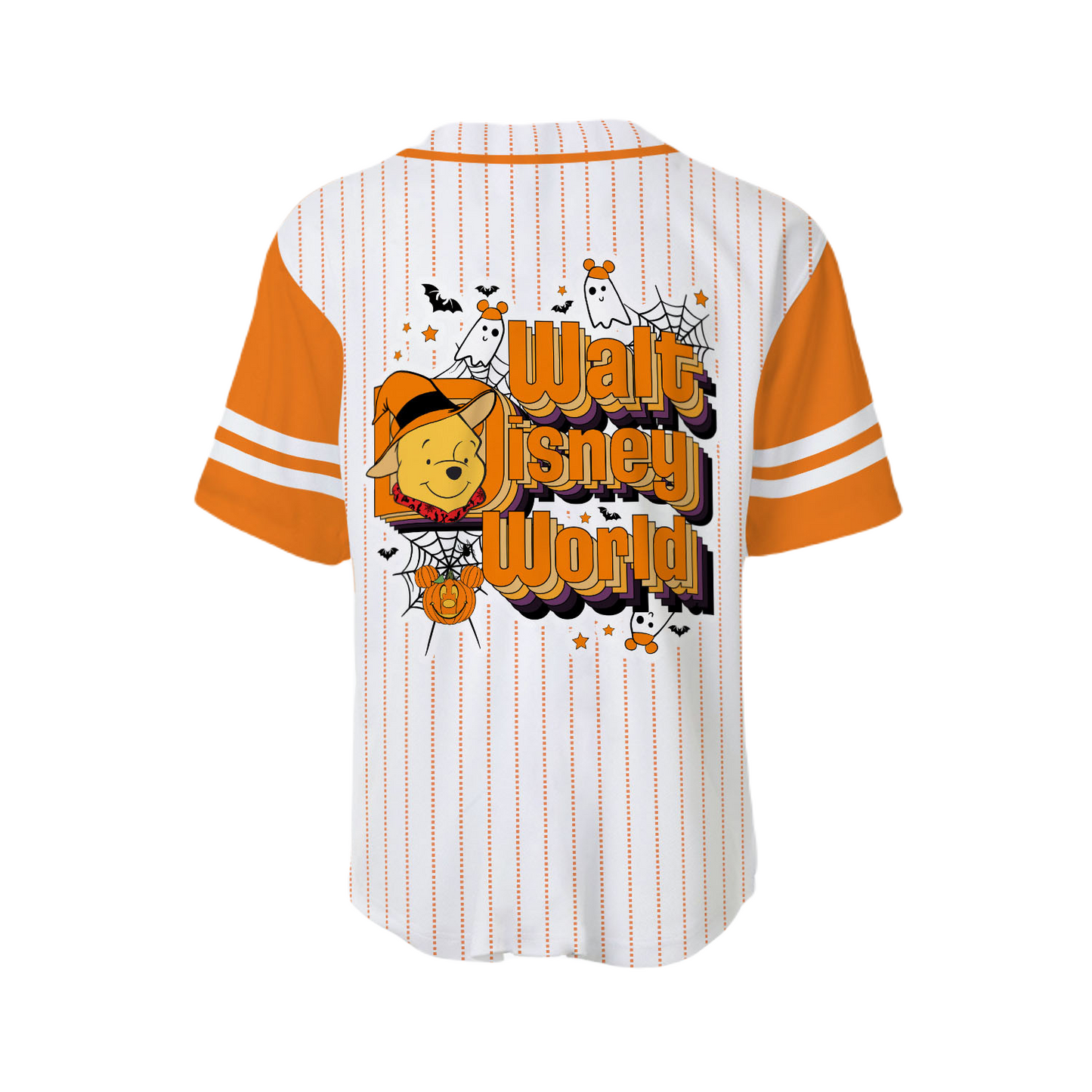 Winnie The Pooh Baseball Jersey Halloween Walt Disney World Winnie The Pooh Jersey Shirt White Orange Unisex Adult