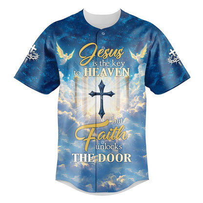 Jesus is the Key to Heaven Baseball Jersey - Christant Gift For Him