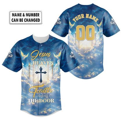 Jesus is the Key to Heaven Baseball Jersey - Christant Gift For Him