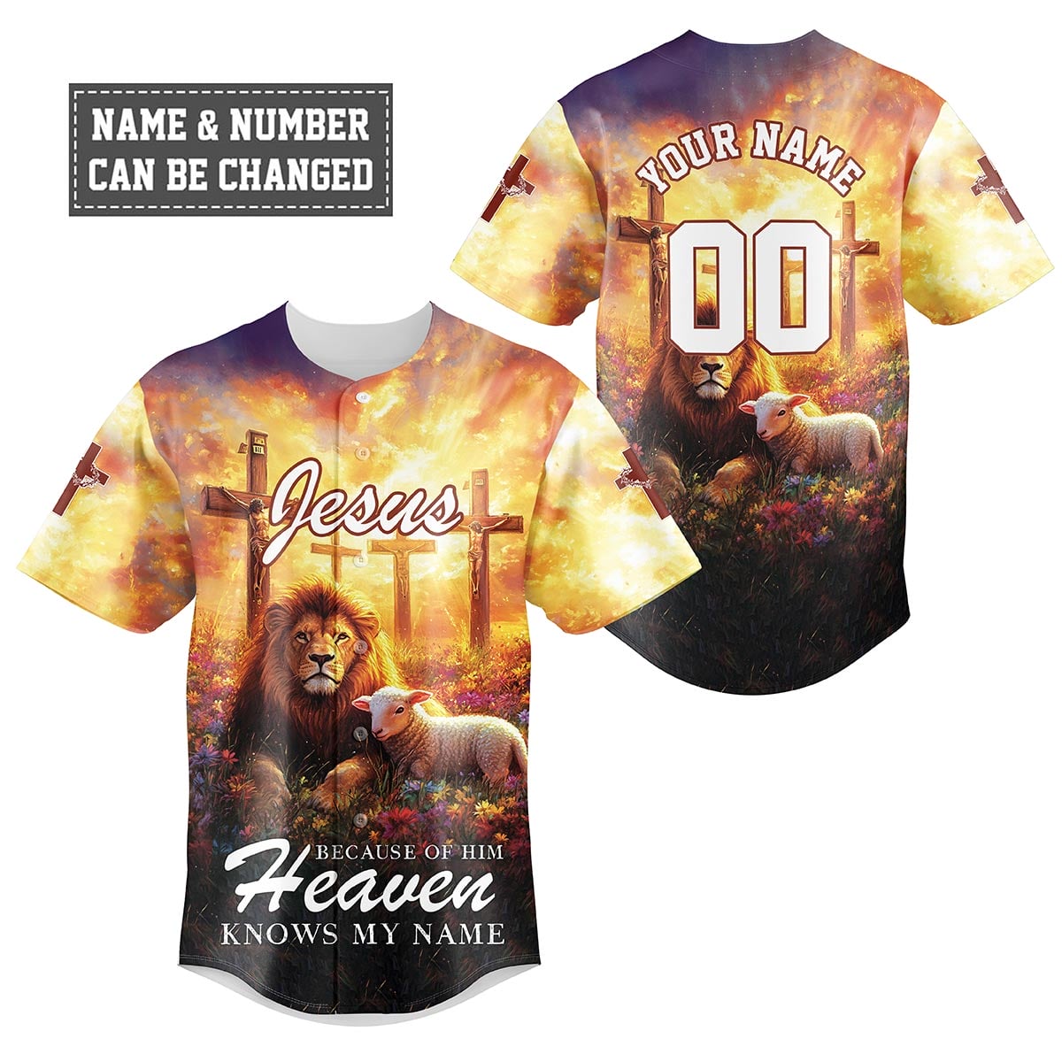 Jesus Because of Him Heaven Know my Name Baseball Jersey Bundle
