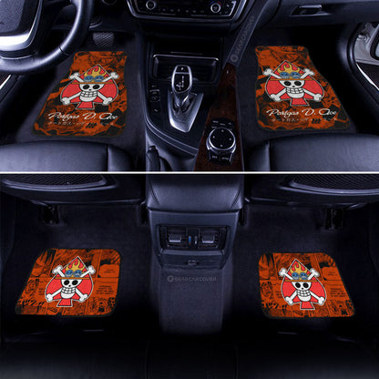 One Piece Car Mats One Piece Portgas D Ace Jolly Roger Symbol Manga Pattern Car Floor Mats Red