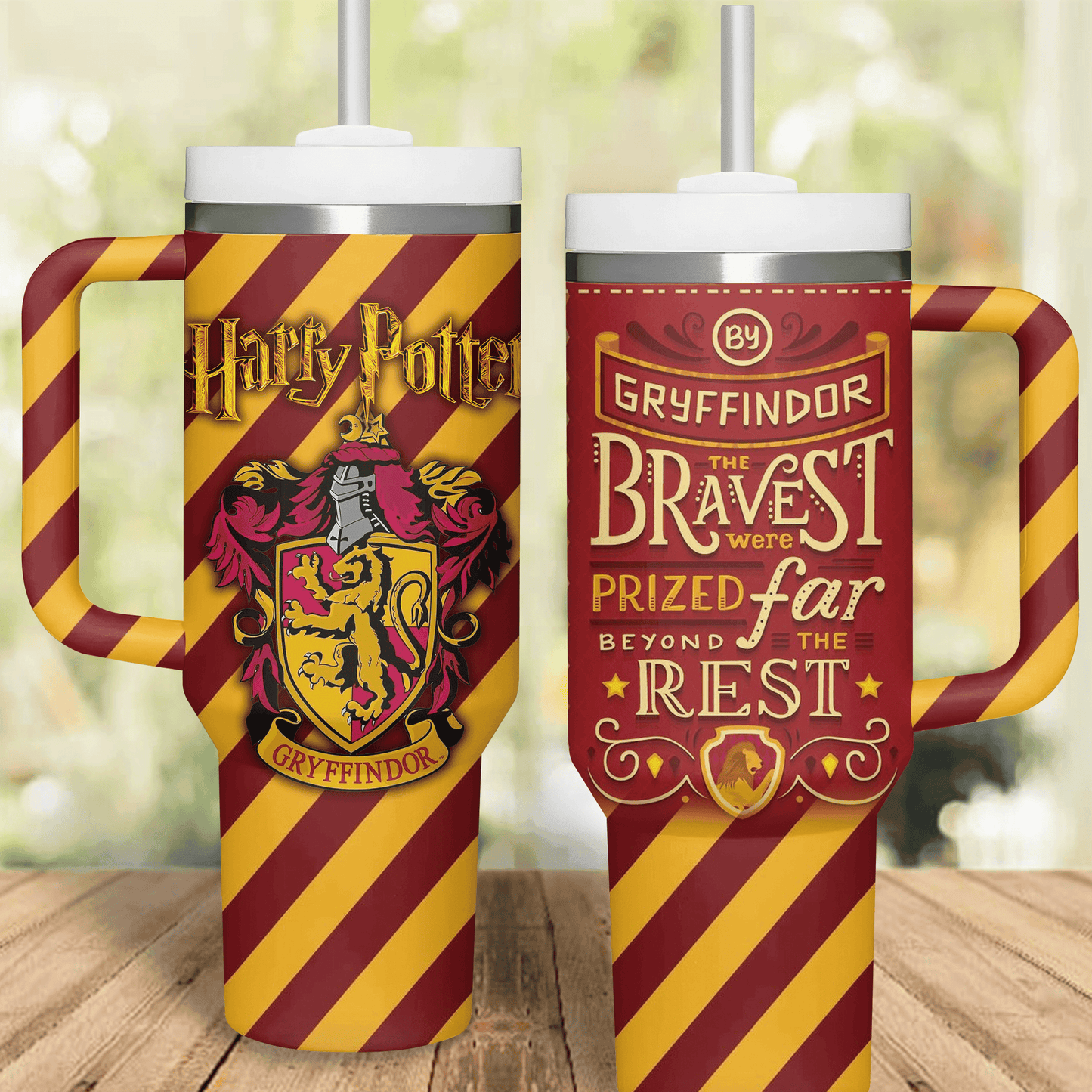 HP 40 Oz Tumbler Gryffindor The Bravest House Tumbler 40 Oz Yellow Red