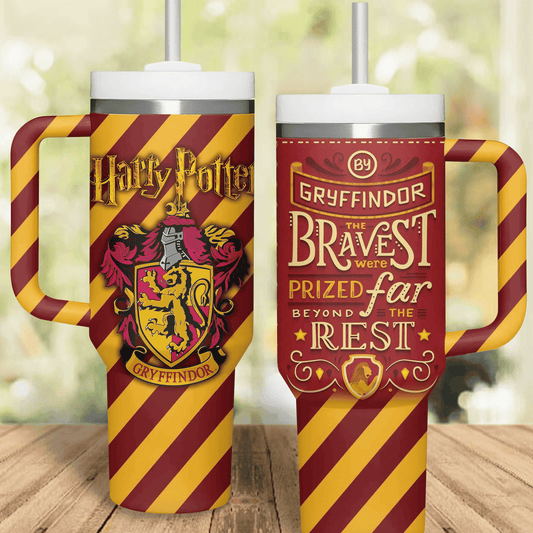 HP 40 Oz Tumbler Gryffindor The Bravest House Tumbler 40 Oz Yellow Red