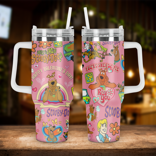 Scooby Doo 40 Oz Tumbler Happy Valentine Day Scooby Doo Tumbler 40 Oz Pink