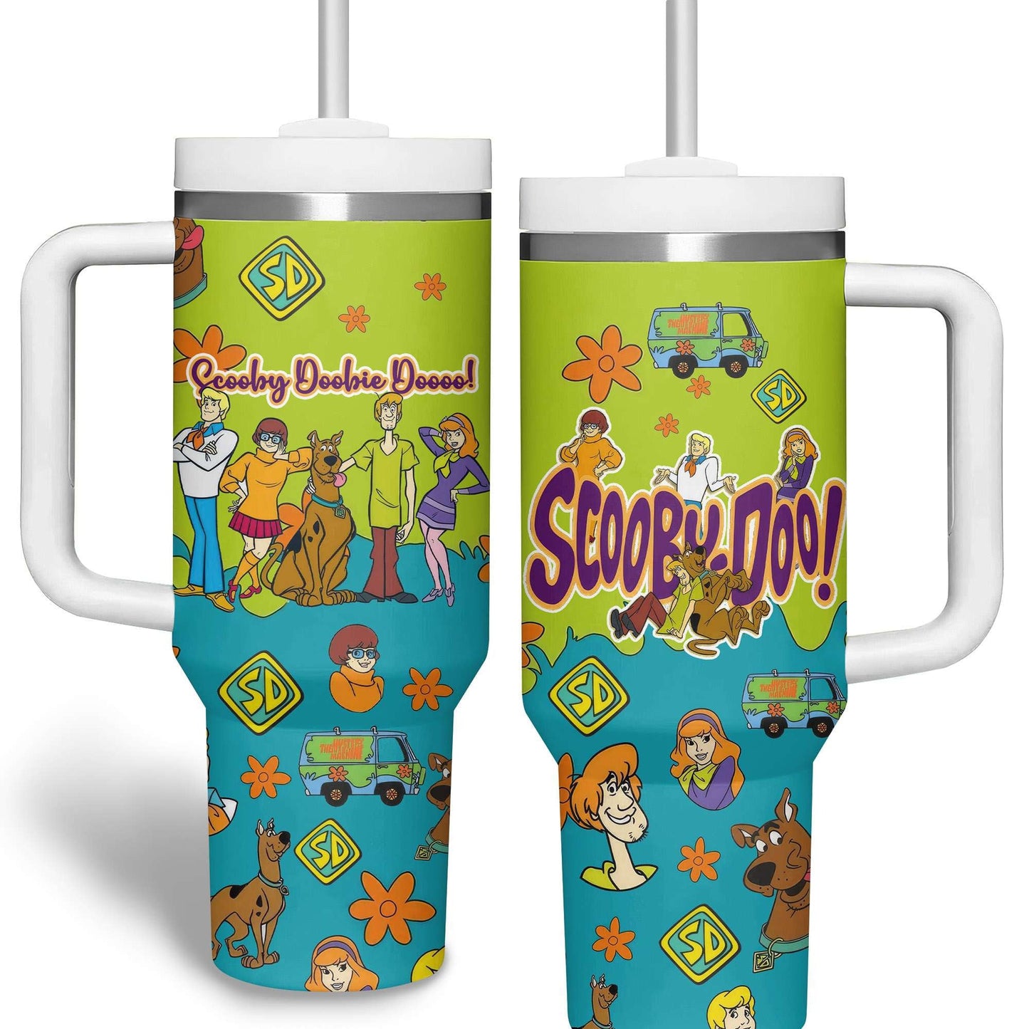 Scooby Doo 40 Oz Tumbler Scooby Doo And Friends Graphic Tumbler 40 Oz Green Blue