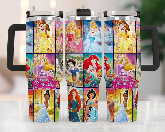 DN 40 Oz Tumbler Most Famous Princesses Graphic Tumbler 40 Oz Colorful