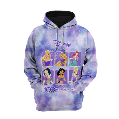 DN Hoodie All DN Princesses 100 Years Of Wonder Hoodie Purple Unisex