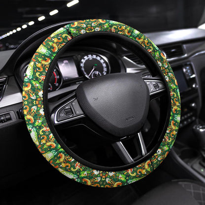 PKM Steering Wheel Cover Bug Type PKM Pattern Driving Wheel Cover Green