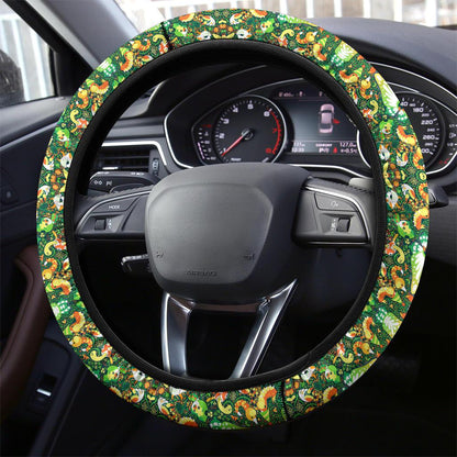 PKM Steering Wheel Cover Bug Type PKM Pattern Driving Wheel Cover Green