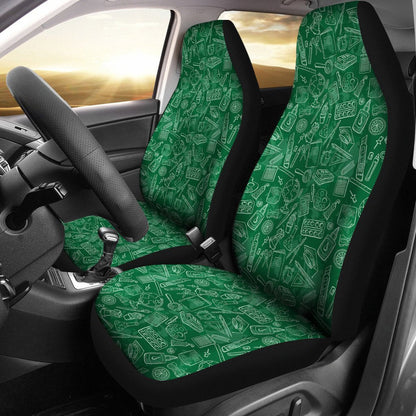 Teacher Car Seat Covers Teaching Educating Items Pattern Seat Covers Green