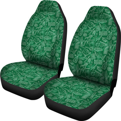 Teacher Car Seat Covers Teaching Educating Items Pattern Seat Covers Green